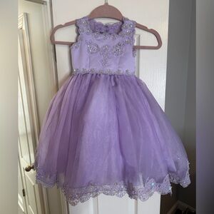 Tip Top Kids USA Lavender Embellished Girls Fancy Dressy Pageant Easter Dress 2T